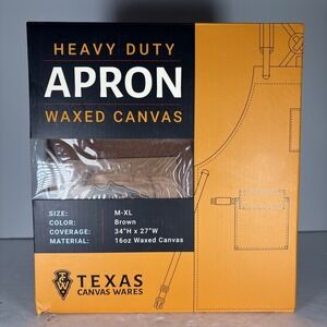 Texas Canvas Wares Brown Waxed Canvas Heavy Duty Work Apron M-XL